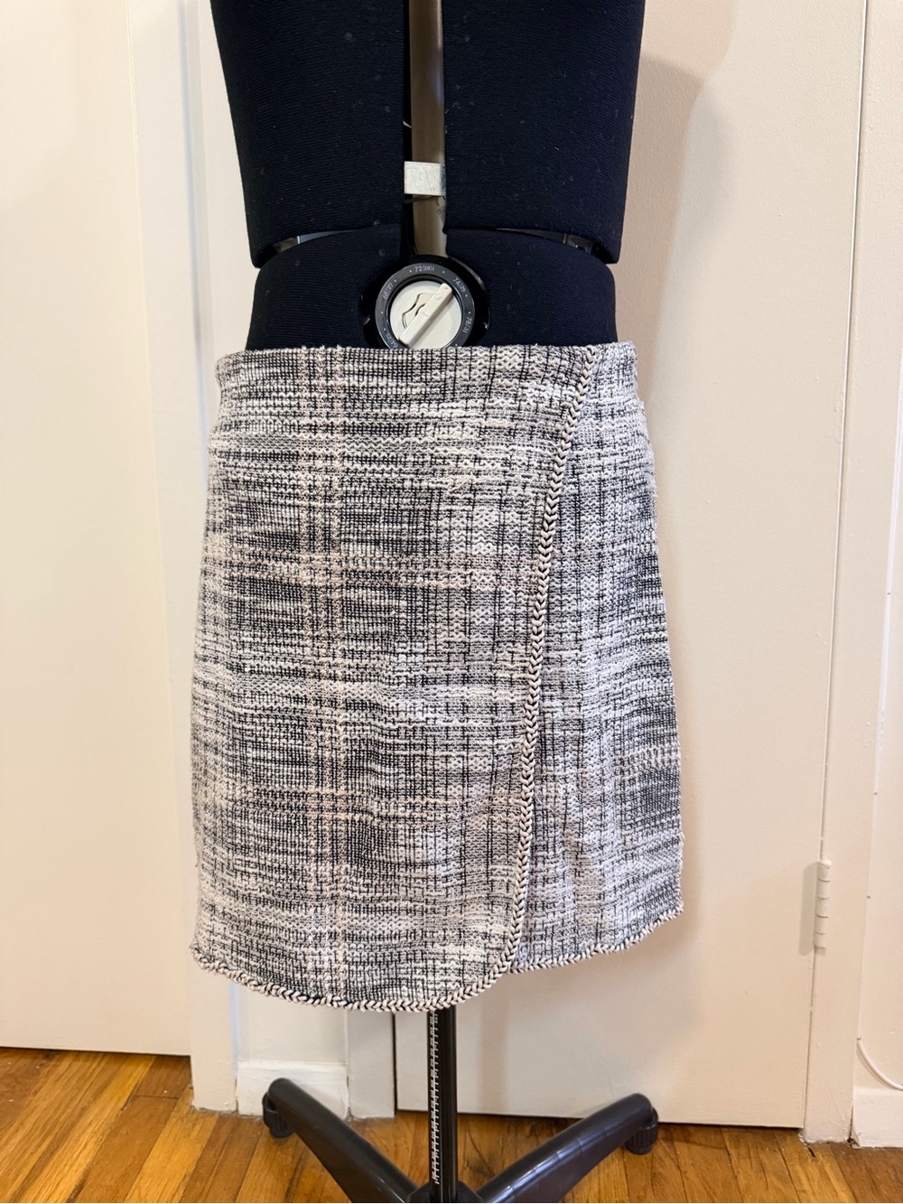Max Studio Black and White Tweed Mini Skirt